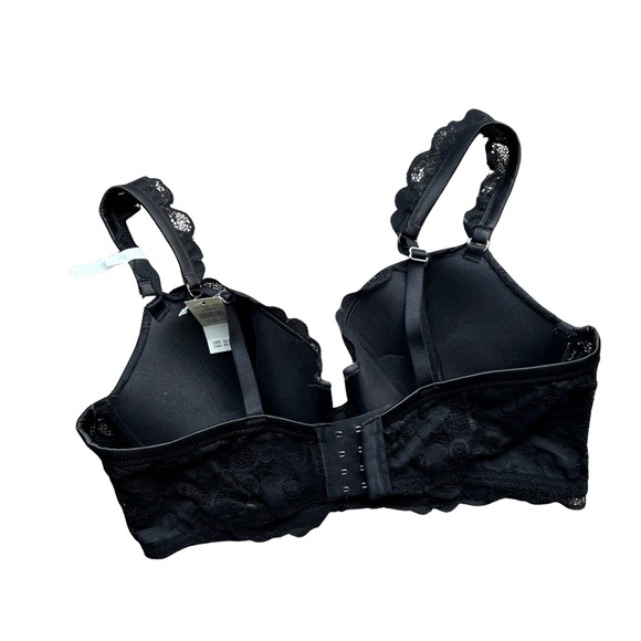 Aerie NWT Women’s Elegant Black Floral Lace Balconette Bra Adjustable Straps - Picture 3 of 8